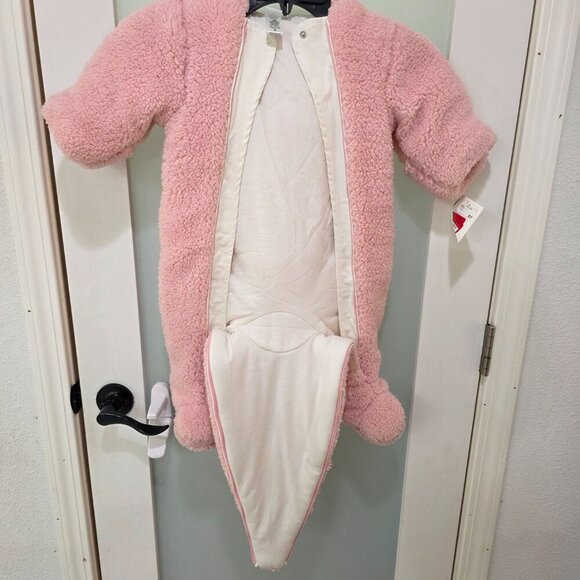 Little Me Baby Girls Pink Sherpa Snowsuit Bunting 6-9 Months – NWT Winter One Pi - Picture 5 of 12